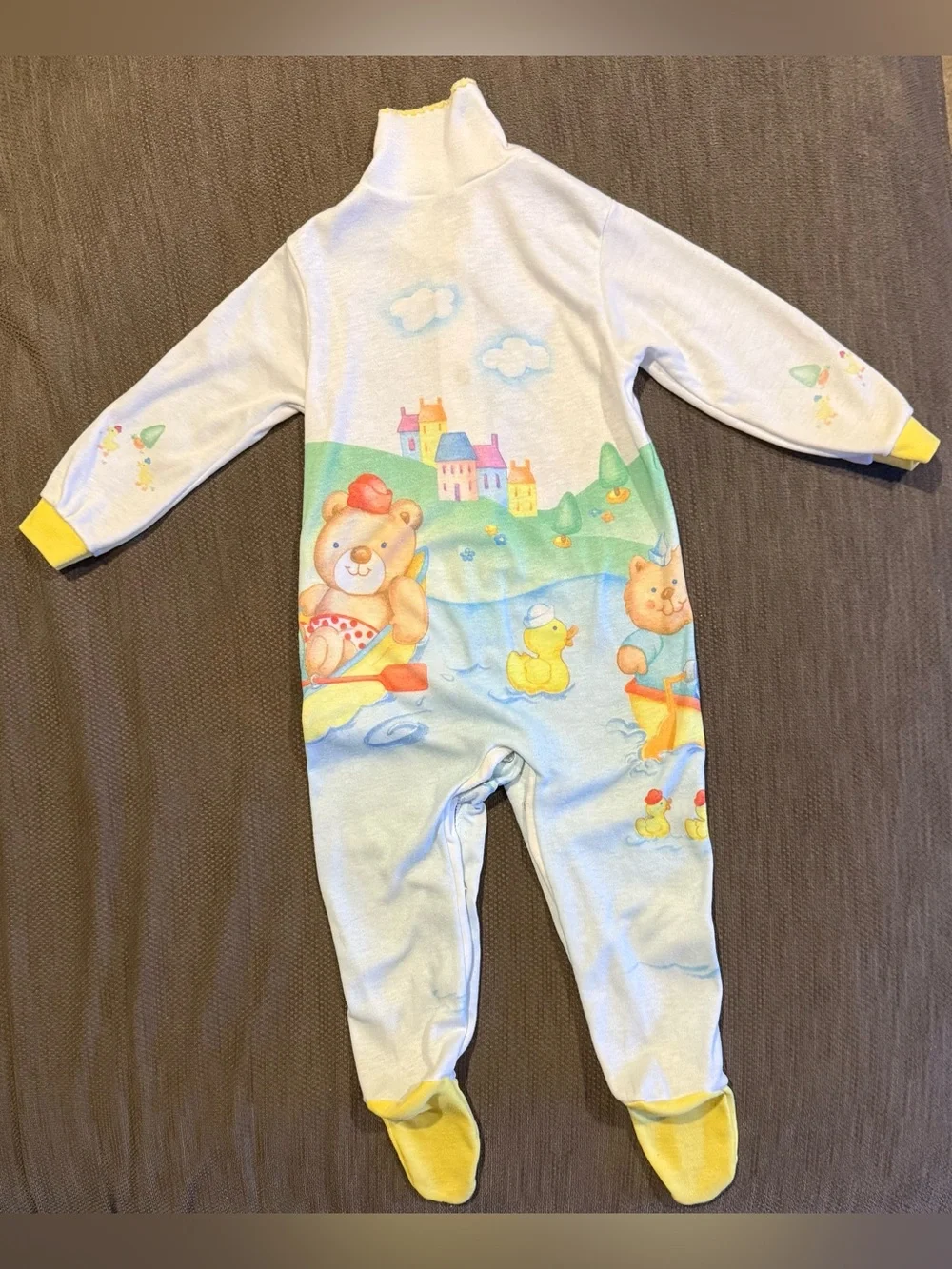 Vintage Carter's Nautical Animal Footed One-Piece Made in USA Size L